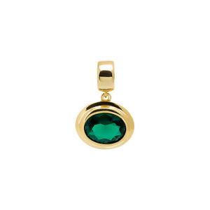 Colored CZ Oval Bezel Pendant