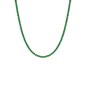 Colored CZ Tennis Necklace