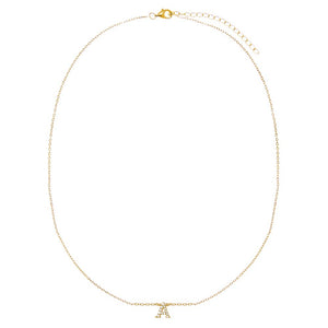 Pave Mini Initial Pendant Necklace - Adina Eden's Jewels