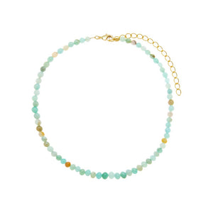 Light Green / 4MM Amazonite Natural Stone Beaded Chain Choker - Adina Eden's Jewels