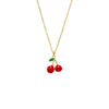 Red Red & Green Enamel Cherry Charm Necklace - Adina Eden's Jewels