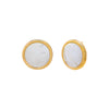Gold / S White Marble Stud Earring - Adina Eden's Jewels