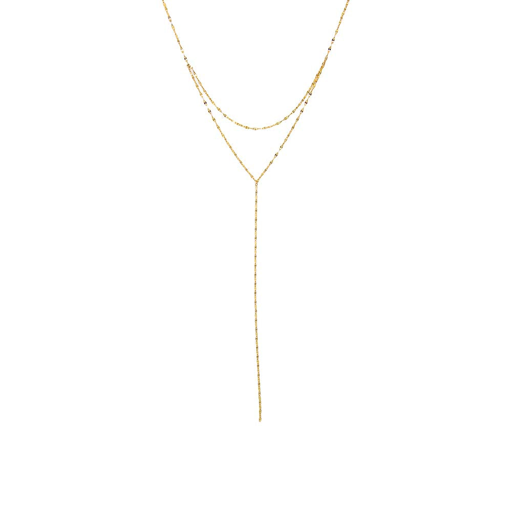 14K Gold 2 In 1 Mariner Chain Lariat Necklace 14K - Adina Eden's Jewels