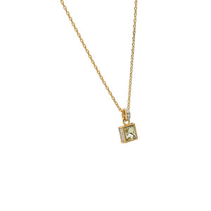 Yellow Citrine Square X Baguette Pendant Necklace - Adina Eden's Jewels