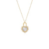 Gold CZ Rimmed Heart Toggle Pendant Necklace - Adina Eden's Jewels