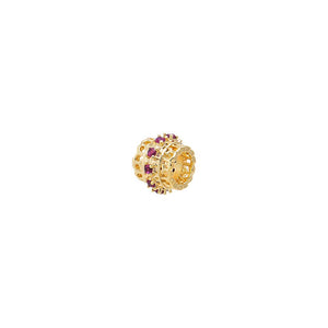 Red Ruby Red Rondelle Necklace Charm - Adina Eden's Jewels