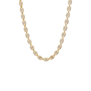 Gold CZ Cluster Tennis Necklace - Adina Eden's Jewels