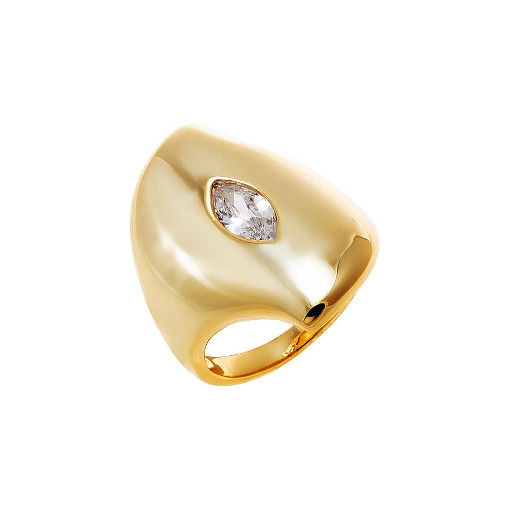 Marquise Wave Pinky Ring - Adina Eden's Jewels