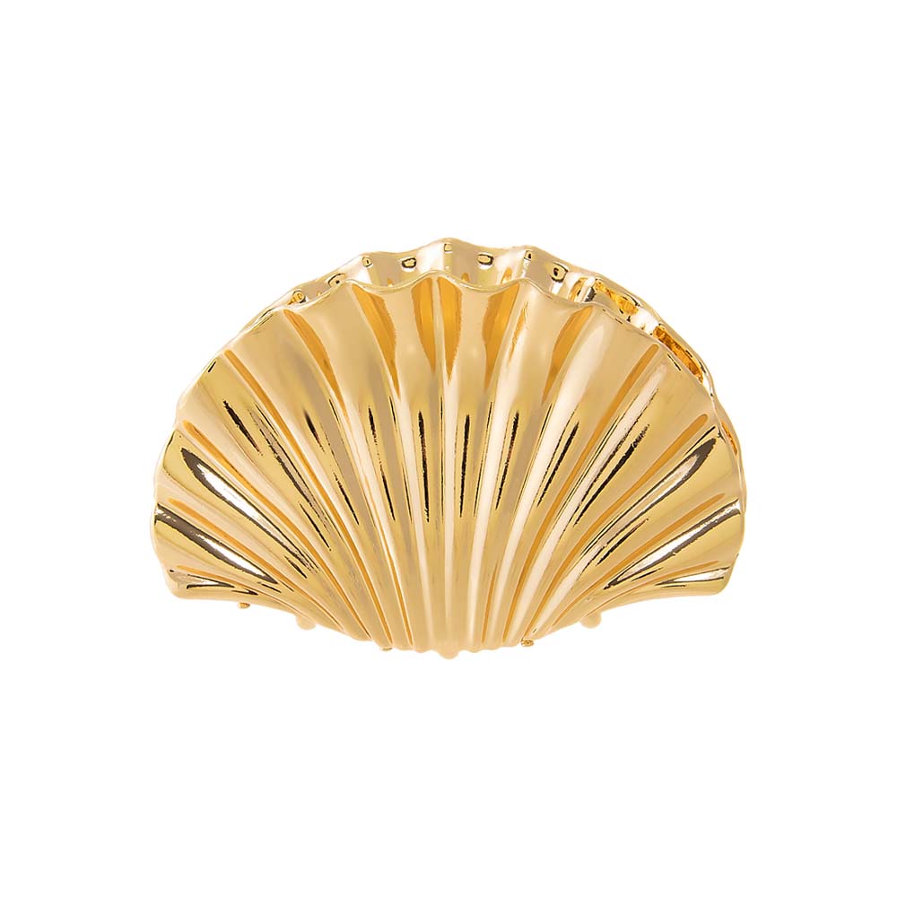 Gold XL Metal Sea Shell Hair Claw Clip - Adina Eden's Jewels