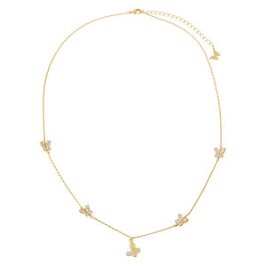 Pave Multi Butterfly Dangle Necklace - Adina Eden's Jewels