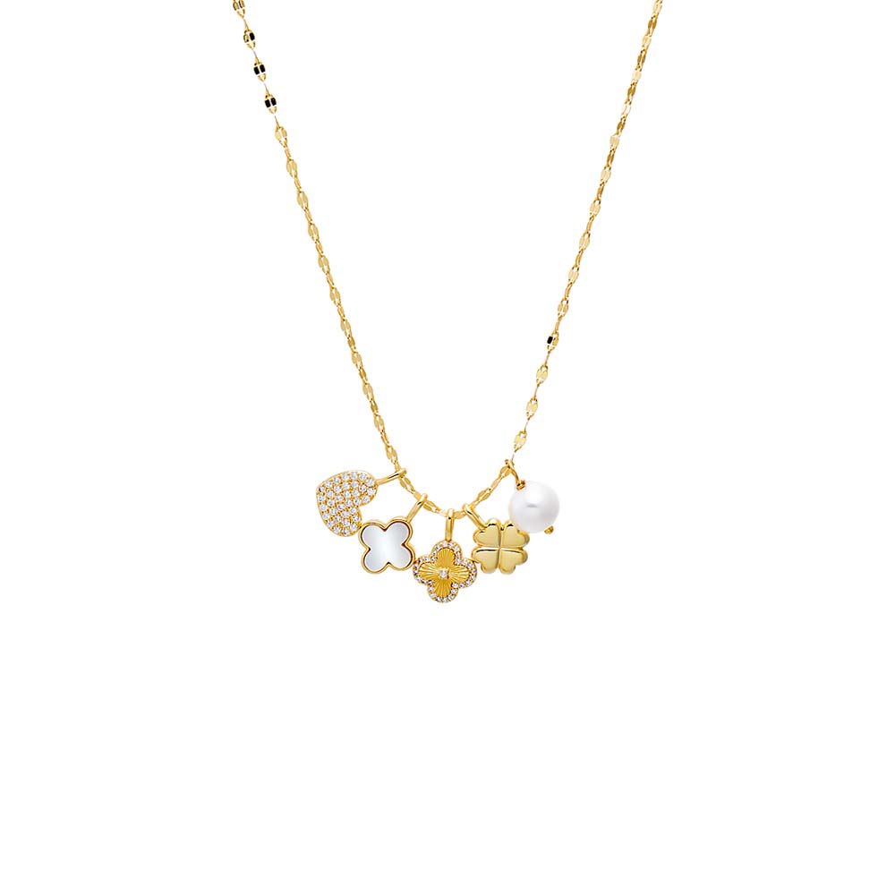 Gold Fun Charm Necklace Set - Adina Eden's Jewels