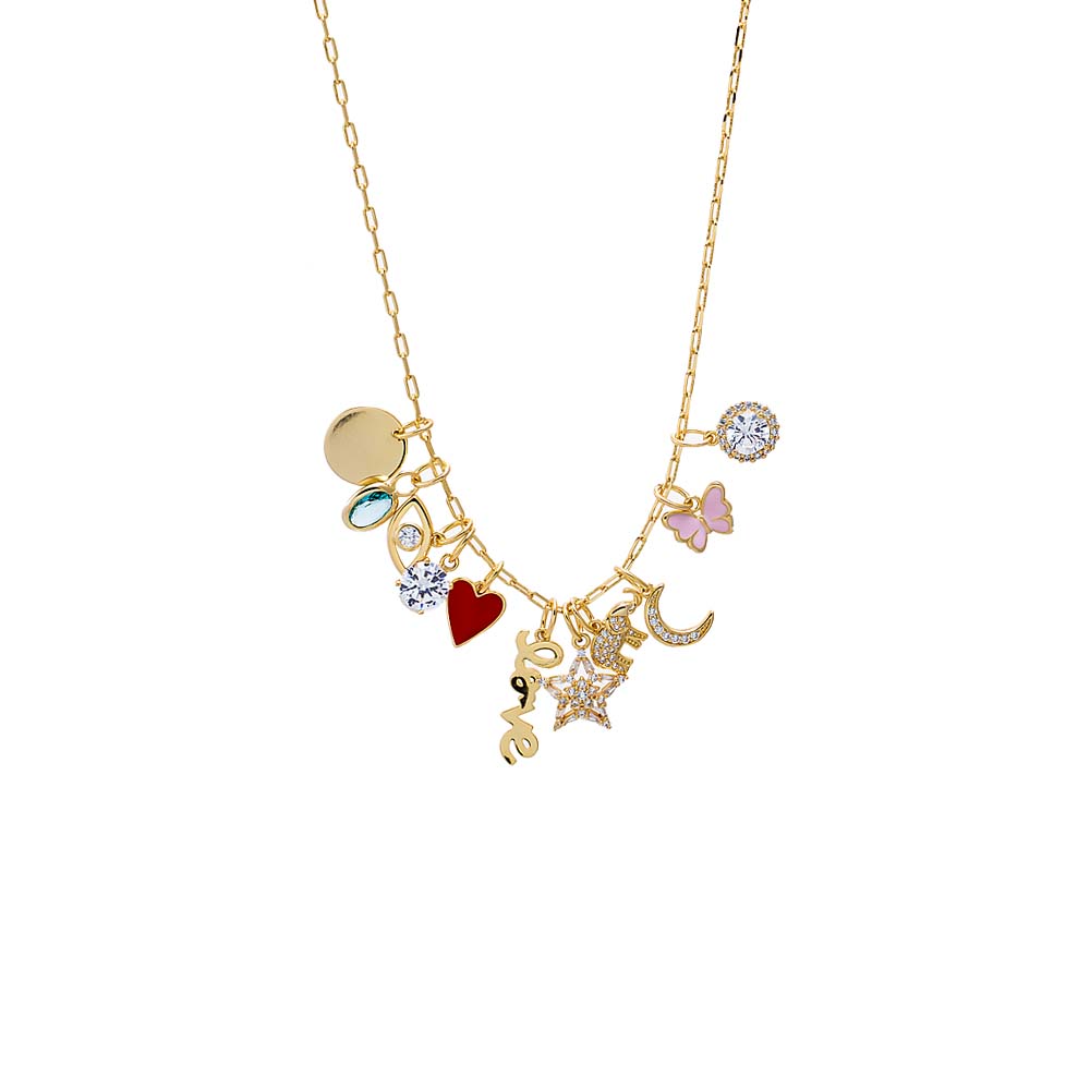 Multi-Color Charm Bar Necklace Set - Adina Eden's Jewels