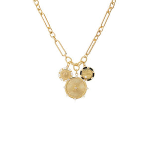 Gold Multi Medallion Charm Necklace - Adina Eden's Jewels