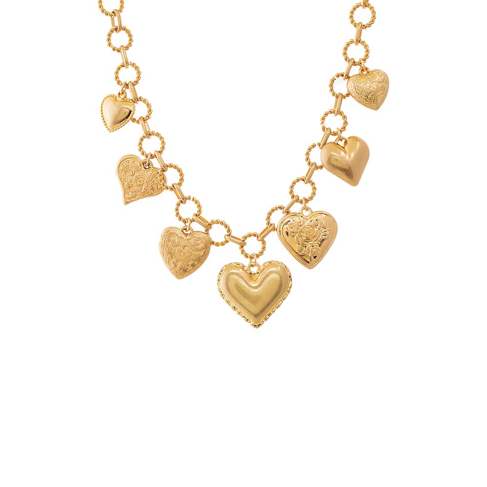 Gold Vintage Love Heart Necklace - Adina Eden's Jewels