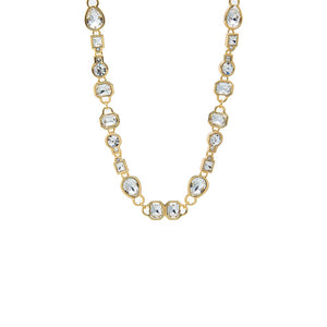 Gold CZ Multi Shape Bezel Tennis Necklace - Adina Eden's Jewels