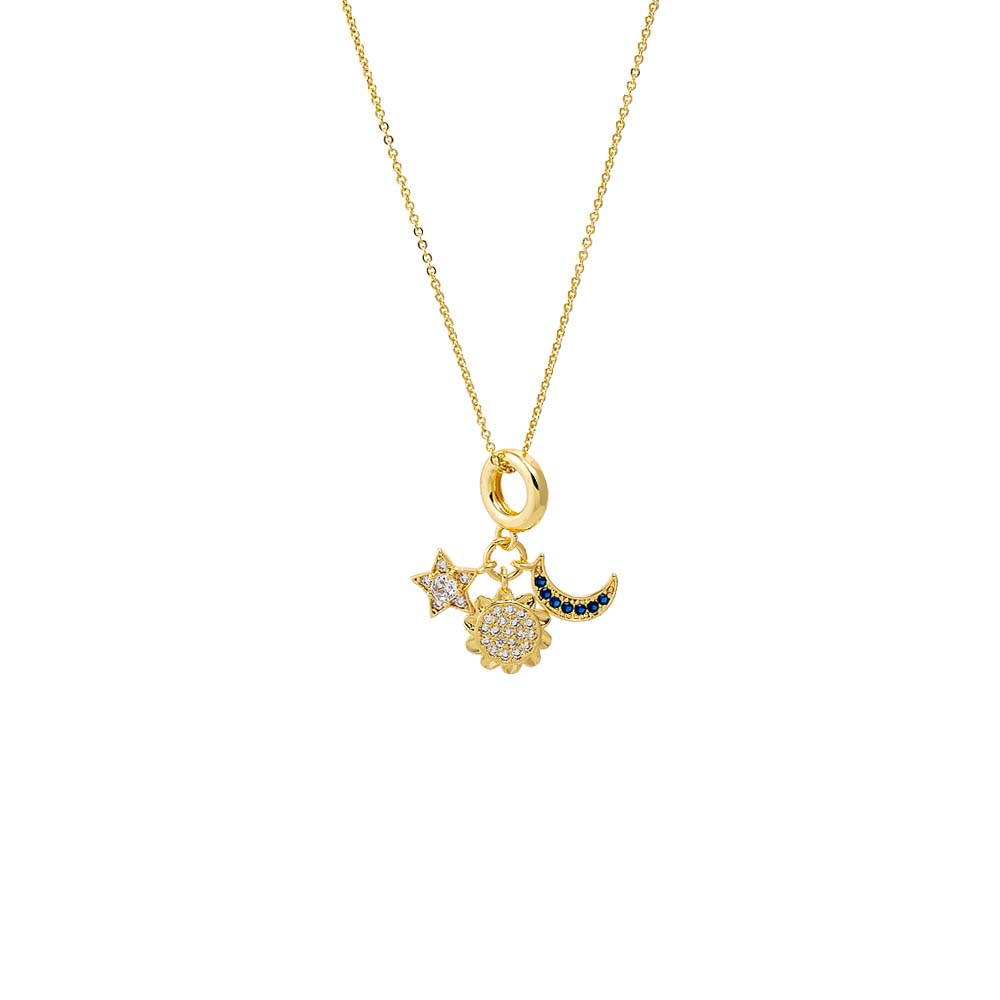 Gold Celestial Trinket Charm Necklace - Adina Eden's Jewels