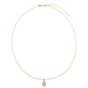 Lab Grown Diamond Oval Bezel Omega Chain Necklace 14K