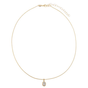 Lab Grown Diamond Oval Bezel Omega Chain Necklace 14K
