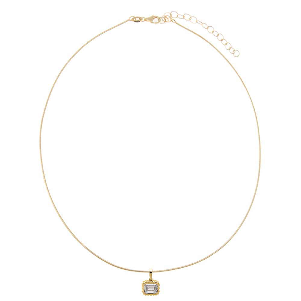 Lab Grown Diamond Emerald Beaded Omega Chain Necklace 14K