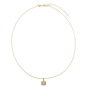 Lab Grown Diamond Emerald Beaded Omega Chain Necklace 14K