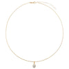 Lab Grown Diamond Pear Bezel Omega Chain Necklace 14K