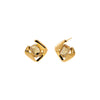 Yellow Colored Diamond Cut Stud Earrings - Adina Eden's Jewels