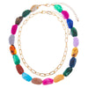 Gold Chain & Multicolor Bead Necklace - Adina Eden's Jewels