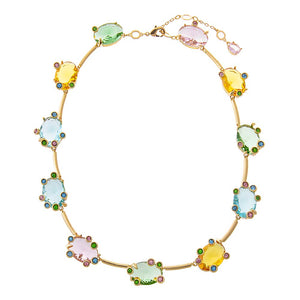Multi Color Oval Wire Tennis Necklace - Adina Eden's Jewels