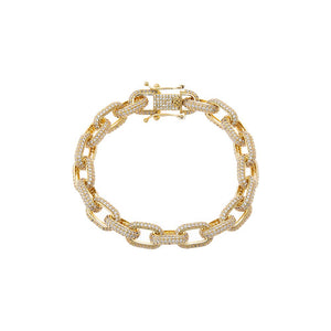 Gold CZ Statement Link Bracelet - Adina Eden's Jewels