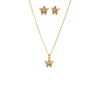 Gold Puffy Star Earring & Necklace Combo Set - Adina Eden's Jewels