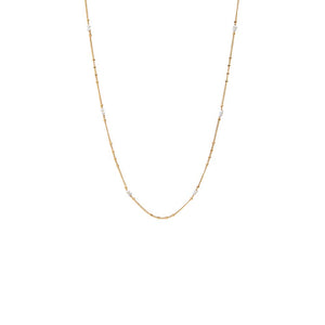 Gold Pearl Station Chain Necklace - Adina Eden's Jewels
