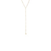 CZ Teardrop Bezel Pearl Lariat Necklace
