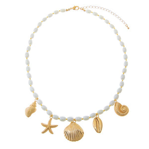 Pearl Ocean Charm Necklace - Adina Eden's Jewels