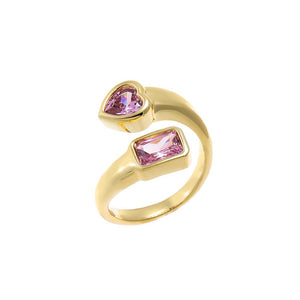 Colored Double Shape Crossover Ring