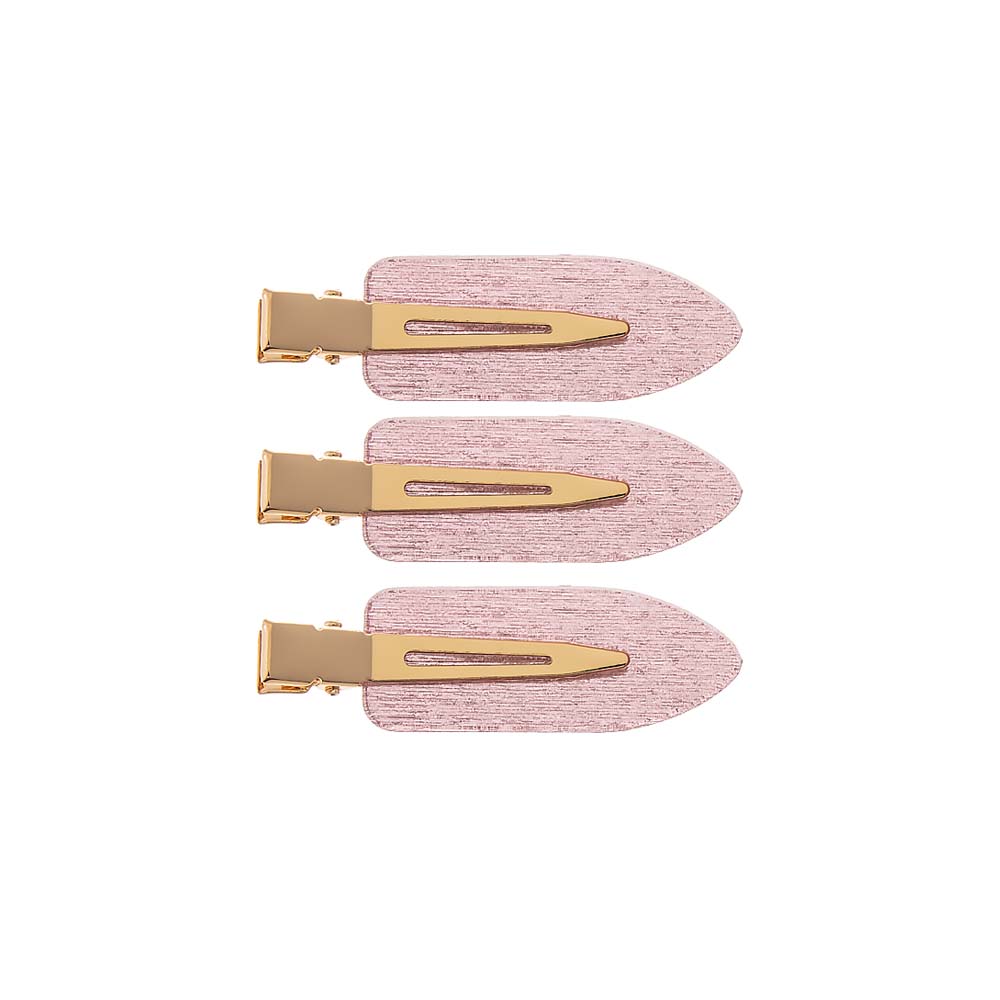 Pink Shimmer Acrylic Creaseless Hair Clip Trio - Adina Eden's Jewels