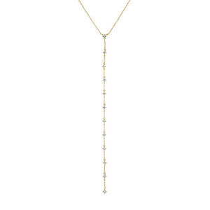 Teardrop CZ Lariat Necklace