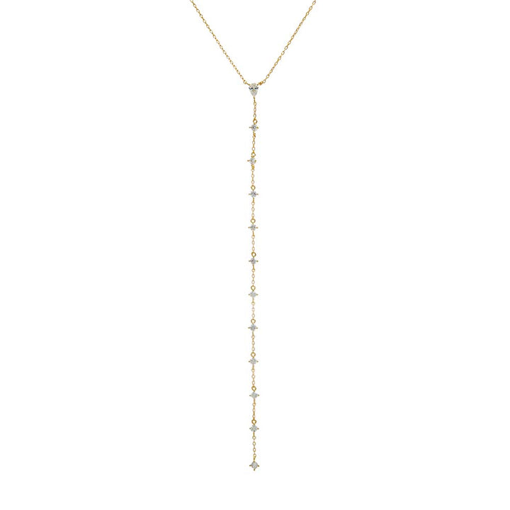 Teardrop CZ Lariat Necklace