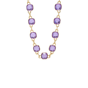 Lilac Chunky Reversible Square Bezel Necklace - Adina Eden's Jewels