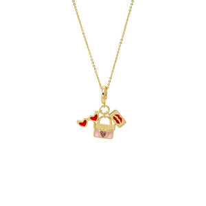 Gold Mail Trinket Charm Necklace - Adina Eden's Jewels