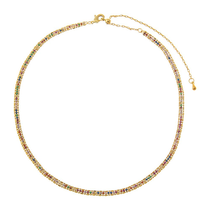 Rainbow Prism CZ Tennis Choker – Adina Eden