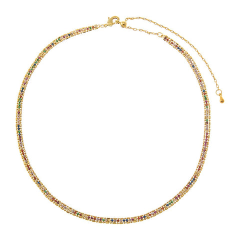 Rainbow Prism CZ Tennis Choker – Adina Eden