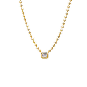 Beaded Square CZ Pendant Necklace - Adina Eden's Jewels