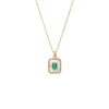 Mother of Pearl Green CZ & Mother Of Pearl Dog Tag Necklace - Adina Eden's Jewels