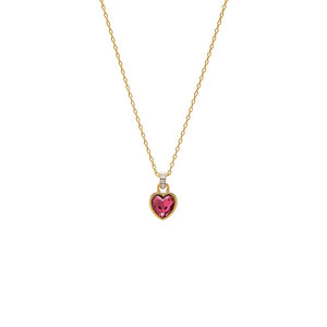 Hot Pink Pink Heart Bezel Pendant Necklace - Adina Eden's Jewels