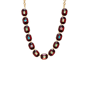 Red Ruby Charm Statement Necklace - Adina Eden's Jewels