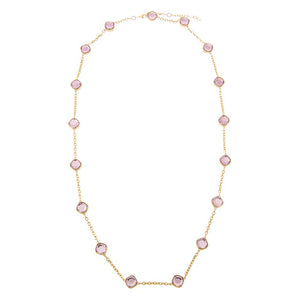 Colored CZ Square Bezel Necklace - Adina Eden's Jewels