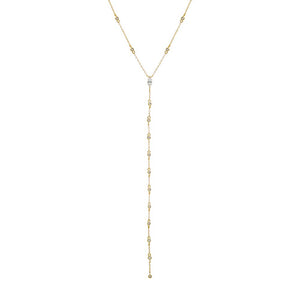 Marquise Drop CZ Lariat Necklace