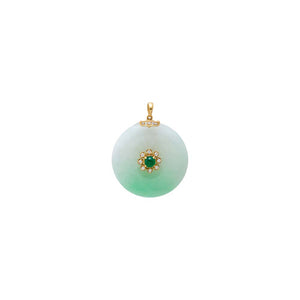 18K Gold Imperial Jade Blossom Pendant 18K - Adina Eden's Jewels