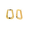 Gold Solid Open Curved Rectangular Stud Earring - Adina Eden's Jewels