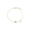 14K Gold Diamond Pave X Sapphire Blue Evil Eye Charm Bracelet 14K - Adina Eden's Jewels